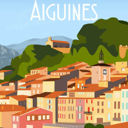 Affiche ''Aiguines, Le Village - Haut-Var''