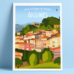 Affiche ''Aiguines, Le Village - Haut-Var''
