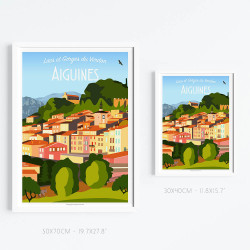 Affiche ''Aiguines, Le Village - Haut-Var''