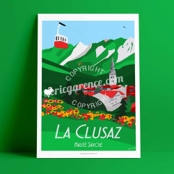 Affiche ''La Clusaz en été''