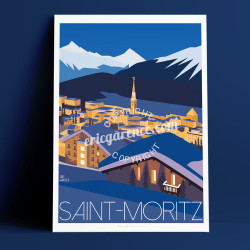 Affiche ''Saint-Moritz - Suisse''