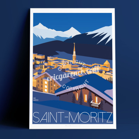 Affiche ''Saint-Moritz - Suisse''