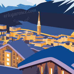 Affiche ''Saint-Moritz - Suisse''