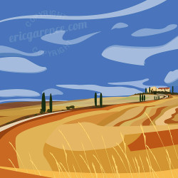 Affiche '' La Toscane en été''