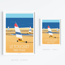 Affiche ''Chars à voile du Touquet Paris-Plage''