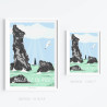Affiche ''Belle-île-en-Mer, les Aiguilles de Port-Coton"