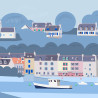 Affiche ''Belle-île-en-Mer, Le port de Sauzon"