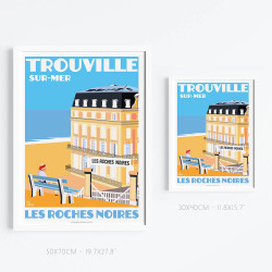 Affiche ''Trouville-sur-Mer, Les Roches Noires''