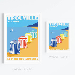 Affiche ''Trouville-sur-Mer, Reine des Parasols''