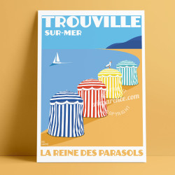 Affiche ''Trouville-sur-Mer, Reine des Parasols''
