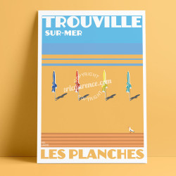 Affiche ''Trouville-sur-Mer, Les Planches"