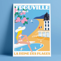 Affiche ''Trouville-sur-Mer, Reine des Plages"