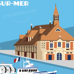Affiche ''Trouville-sur-Mer, Marché aux Poissons"