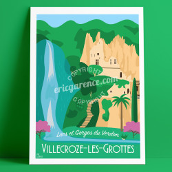 Affiche ''Villecroze les Grottes - Haut-Var''