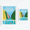 Affiche de "Lacs & Gorges du Verdon" by Eric Garence, artiste français, illustrateur, pop, retro