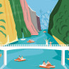 Affiche de "Lacs & Gorges du Verdon" by Eric Garence, artiste français, illustrateur, pop, retro