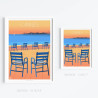 Poster ''Cannes, La Croisette et ses chaises bleues"