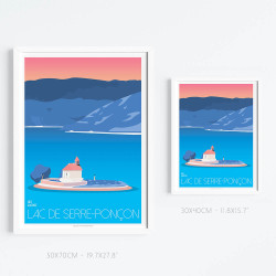 Affiche ''Lac de Serre-Ponçon"