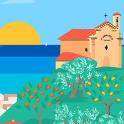 Affiche ''Nice, Les collines Niçoises"