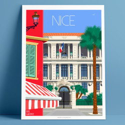 Affiche ''Nice, Le Palais Sarde et le Cours Saleya"