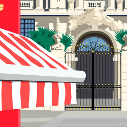 Affiche ''Nice, Le Palais Sarde et le Cours Saleya"