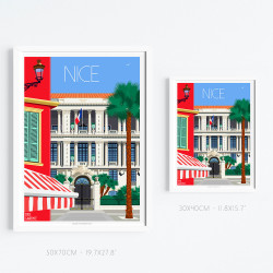 Affiche ''Nice, Le Palais Sarde et le Cours Saleya"