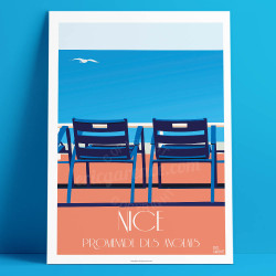 Affiche ''Nice, Nos 2 Chaises Bleues''