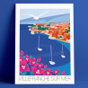 Affiche de "Villefranche-sur-Mer" by Eric Garence, artiste français, illustrateur, pop, retro
