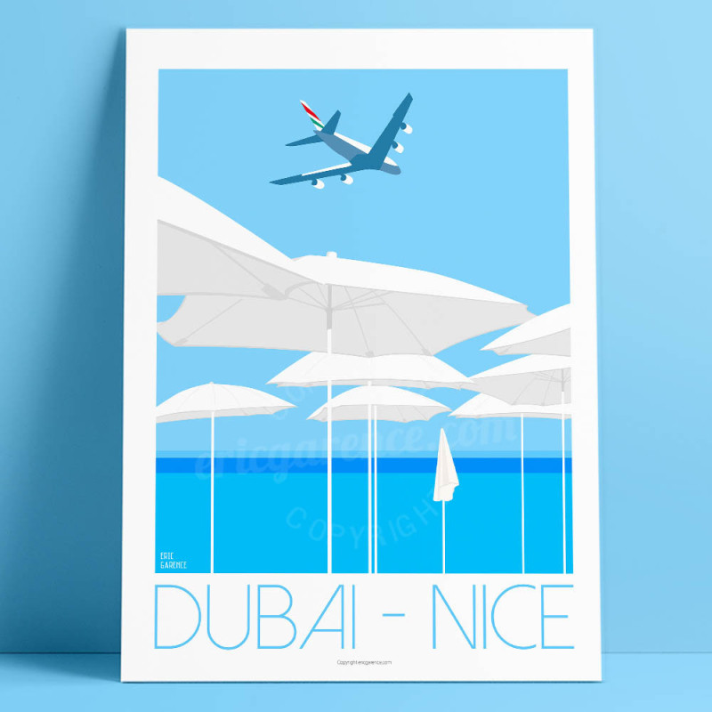 Poster ''Nice - Dubai Nice en A380'' Poster ''Nice - Dubai Nice en A380''