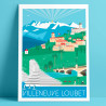 Affiche de "Villeneuve-Loubet, L'été" by Eric Garence, artiste français, illustrateur, pop, retro