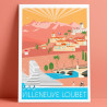 Affiche de "Villeneuve-Loubet en Automne" by Eric Garence, artiste français, illustrateur, pop, retro