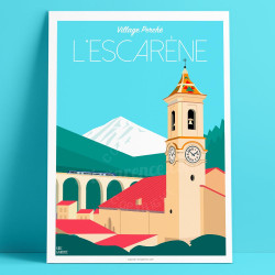Affiche de "L'Escarene" by Eric Garence, artiste français, illustrateur, pop, retro