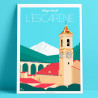Affiche de "L'Escarene" by Eric Garence, artiste français, illustrateur, pop, retro