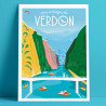Affiche de "Lacs & Gorges du Verdon" by Eric Garence, artiste français, illustrateur, pop, retro