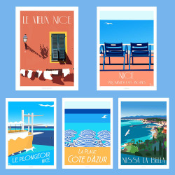 ART PACK - Nissa la Bella - Pack de 5 affiches de Nice by Eric Garence