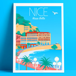 Affiche ''Nice, Le quai des Etats-Unis''