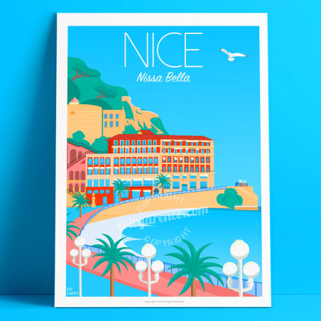 Affiche ''Nice, Le quai des Etats-Unis''