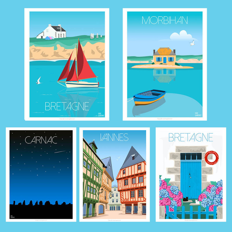 La Bretagne - Pack de 5 affiches