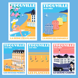 Trouville sur Mer - Pack de 5 affiches
