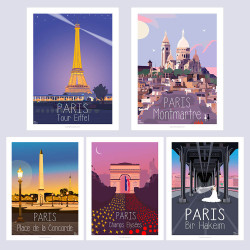 Paris - Pack de 5 affiches