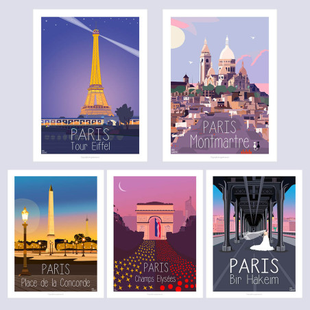 Paris - Pack de 5 affiches