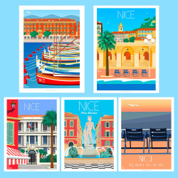 Nice la Radieuse - Pack de 5 affiches