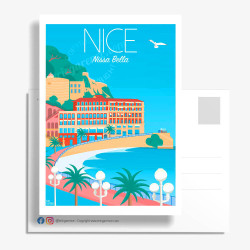 Carte Postale ''Nice, Le quai des Etats-Unis''