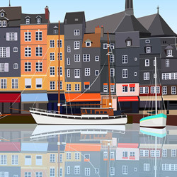 Affiche "Honfleur le midi"