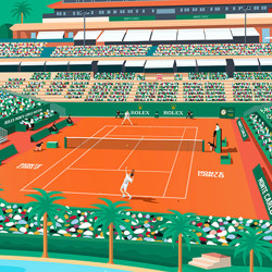 Hand signed art poster "Rolex Monte-Carlo Masters, 2024 by Eric Garence