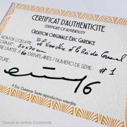 Affiche d'art signée à la main par Eric Garence "La Route du mimosa"