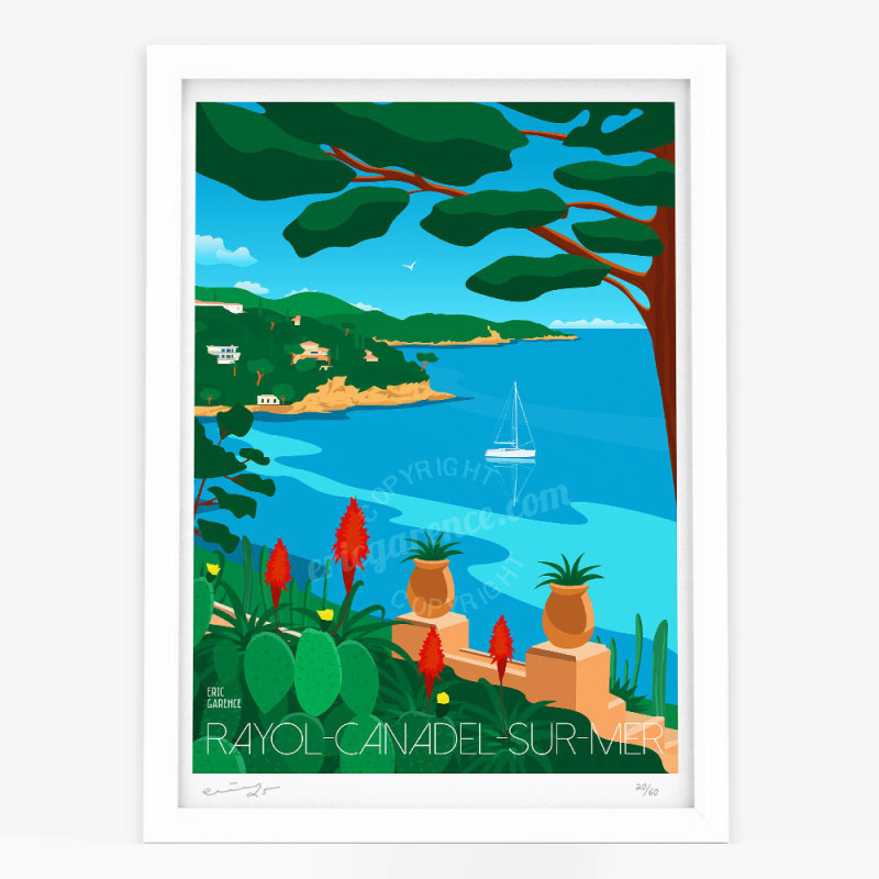 Affiche signée "Le Rayol-Canadel-sur-Mer''" by Eric Garence