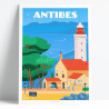 Affiche ''Antibes, Le Phare de la Garoupe''