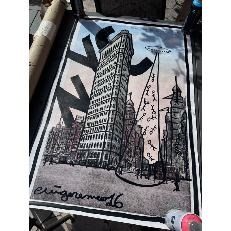 Flatiron Abduction NYC | Affiche signée Eric Garence