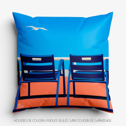 Cushion "Our 2 blue chairs" by Eric Garence